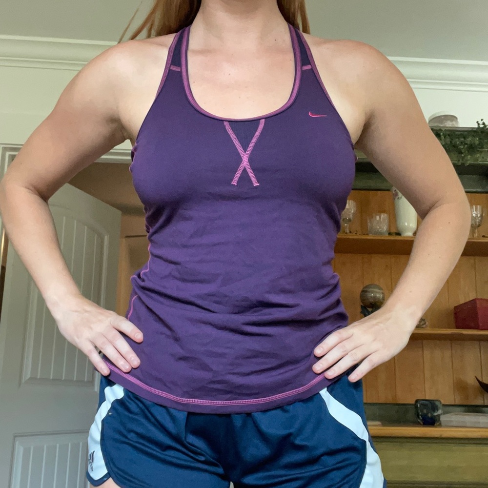 Purple Nike halter workout tank